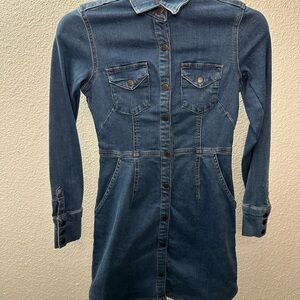 Free People Denim Button-Up Dress